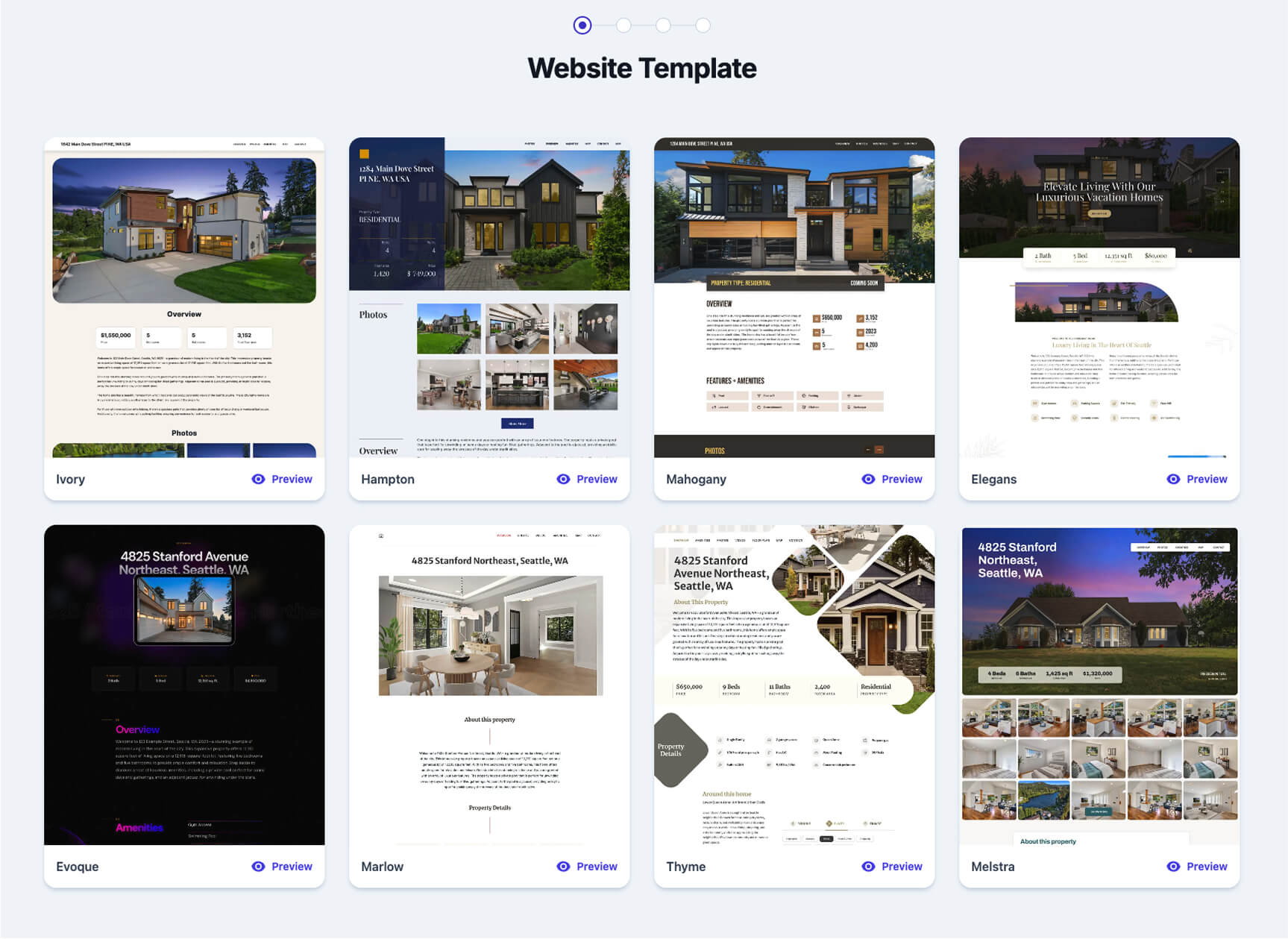 website builder theme switching screenshot