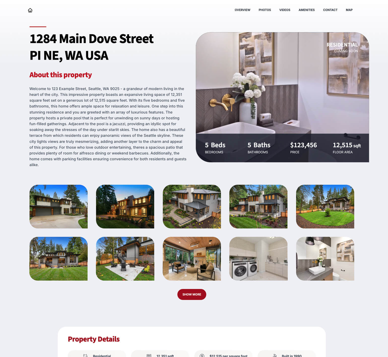 Redmont website template preview